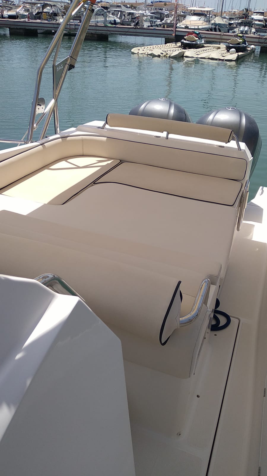 Close-up of cockpit upholstery