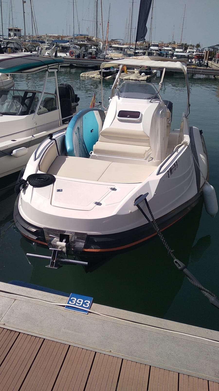 Detail of the outboard motors